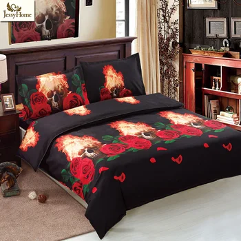 

Jessy Home New Design Skulls Bedding Set Adult Home Bed Using 3D Bedding Set Twin Queen King Size