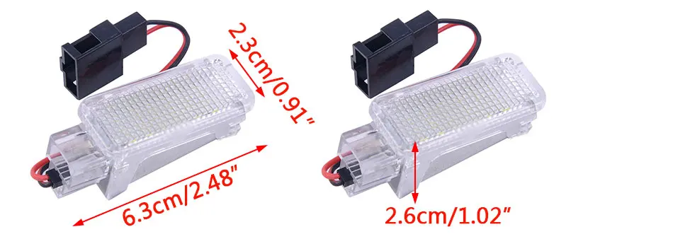 2 шт. белый 2 Pin Светодиодный осветительных приборов для ног Чемодан подсветки перчаточного ящика светильник логотив для дверей загрузки лампы подходят для Skoda Octavia MK3 5E 2012