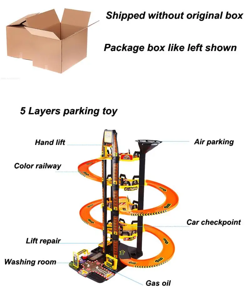 Akitoo большой детский 5 слоев Парковка трек Забавный автомобиль вертолет АЗС техническое обслуживание стол стиральная Мастерская игрушки набор hqji