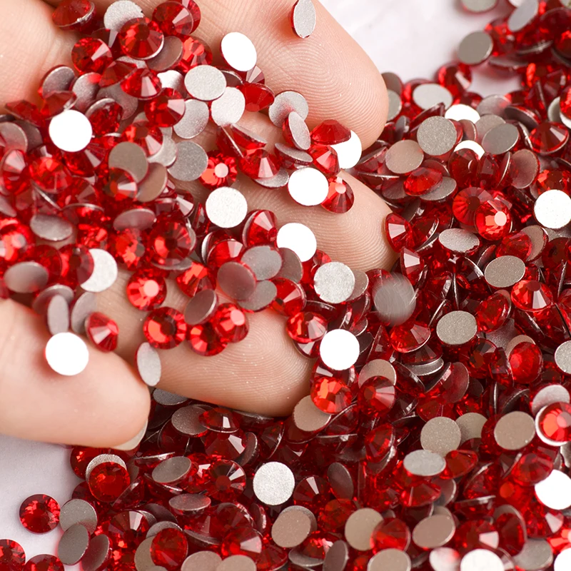 

1440pcs/bag Nail Tools Wholesale Light-Siam Rhinestones FlatBack non Hotfix Rhinestones Use for Garment Shoes bag Nail Art