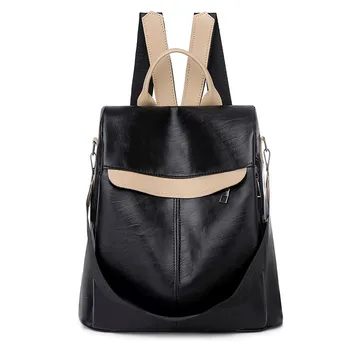 

2019 Women Leather Backpacks High Quality Sac A Dos Rucksacks For Girls Ladies Bagpack Vintage Preppy Style School Bags For Girl