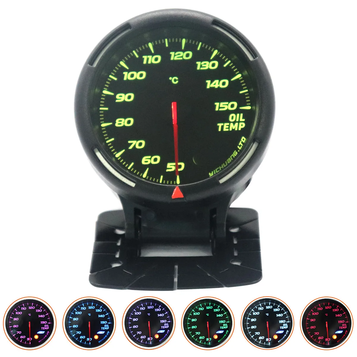 

60MM 50-150 Degree Celsius Oil Temperature Gauge 64 Backlight with Sensor NPT1/8" for 12V Vehicles Auto Car