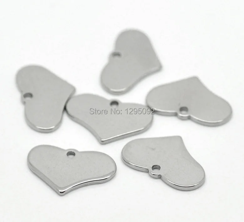100Pcs Wholesales Stainless Steel Blank Stamping Tags Pendants Silver