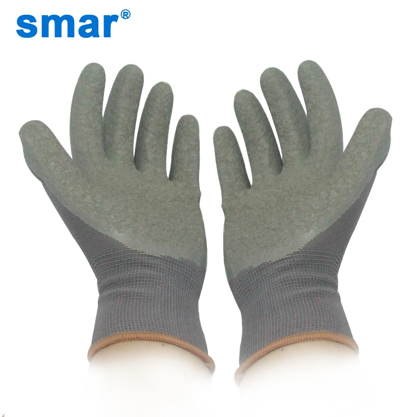 

Smar 12 Pairs Latex Microfine Foam Gray Safety Gloves Working Gloves Men Muti-Function Gloves