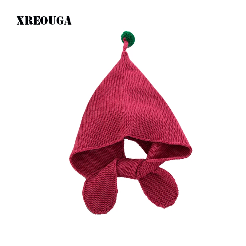 New Arrival Autumn Warm Crochet Baby Wool Hat Kids Girls Cute Christmas Elf Cap Newborn Boys Fur Ball Knot Knitting Hats RY02 | Детская