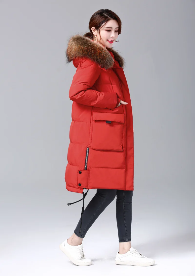  2019 Winter New Down Jacket Brand Women's Winter Jackets Big Fur Collar Ladies Down Jacket Thick Warm Winter Woman COats M-2XL  (28)