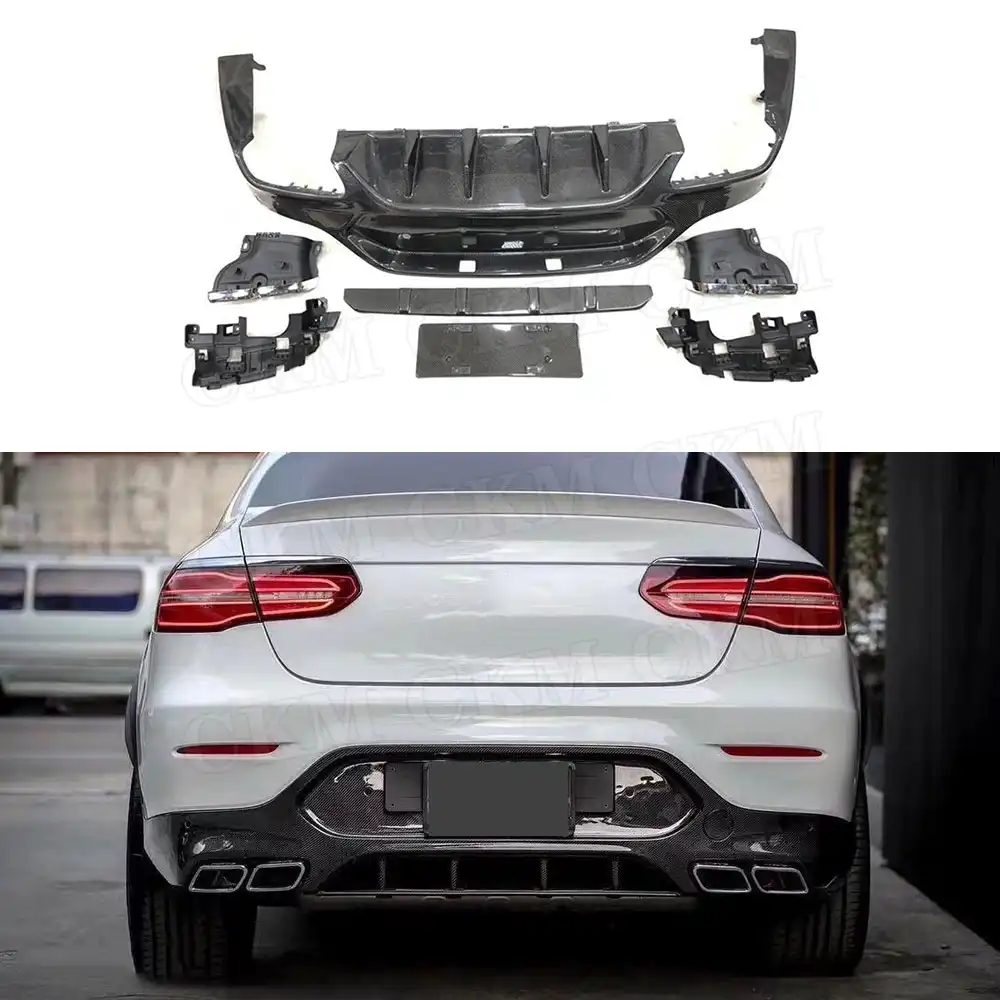 Glc Hinten Stossstange Wache Hinten Lip Diffusor Mit Auspuff Tipps Fur Mercedes Benz Glc C253 Coupe Sport Glc300 Glc250 Glc63 2017 2019 Bumpers Aliexpress