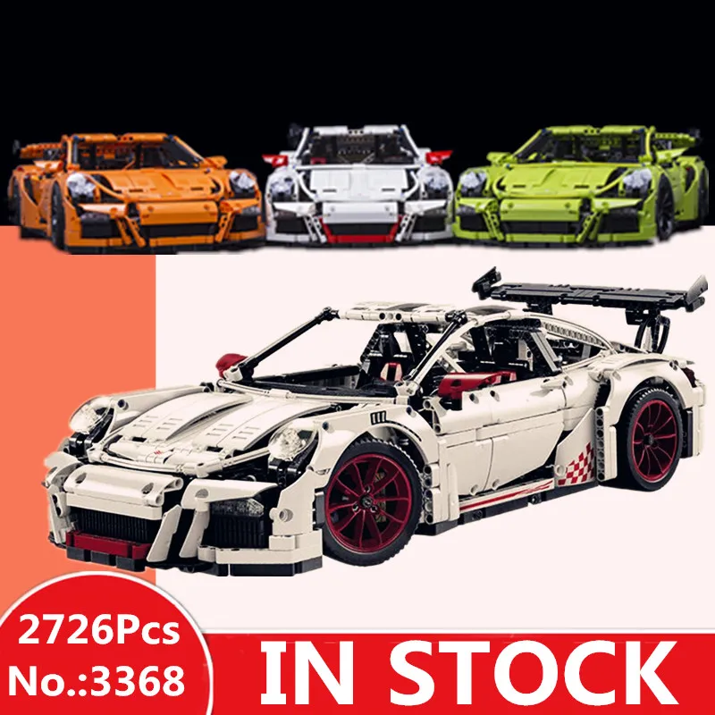 

DHL DECOOL IN STOCK 2726PCS 3368 technic series White green orange Car Model Building Kits Blocks Toys Bricks Electroplated tire