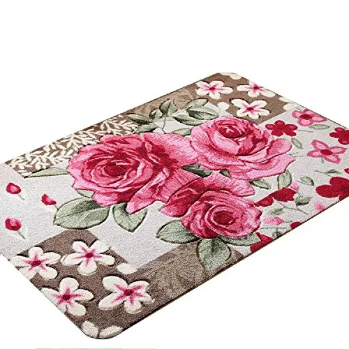 

3 Rose Carpet Floor Mat Handmade Rug Anti-Slip Modern Carpet Kitchen Area Rugs,Rose Shaped Rugs