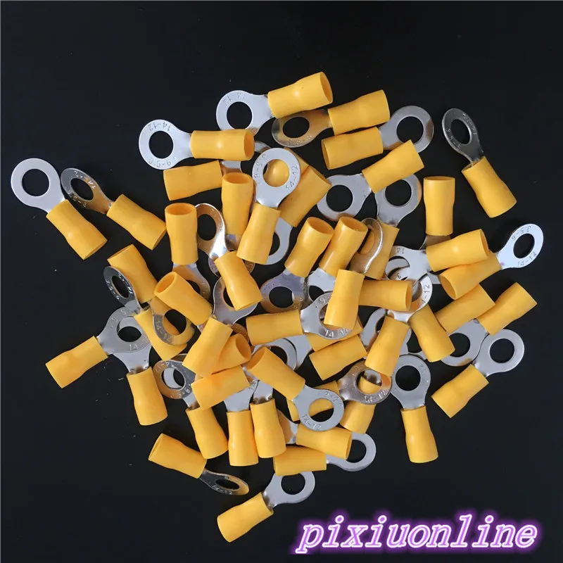 

50PC YT609Y RV3.5-6 Wire terminals Tin Plated Copper Wire connector 2.5-4 MM2 Cable Applicable 6mm Aperture High Quality On Sale