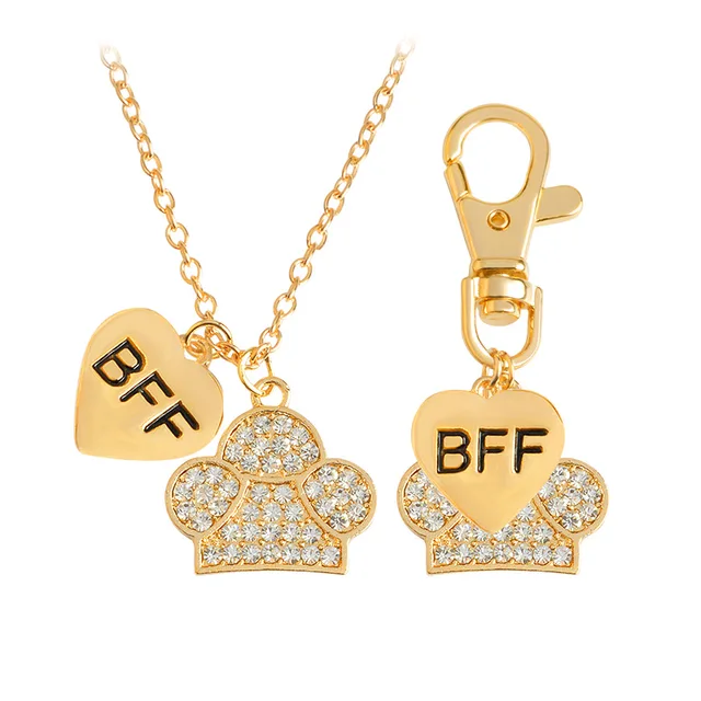 dog and human bff necklace