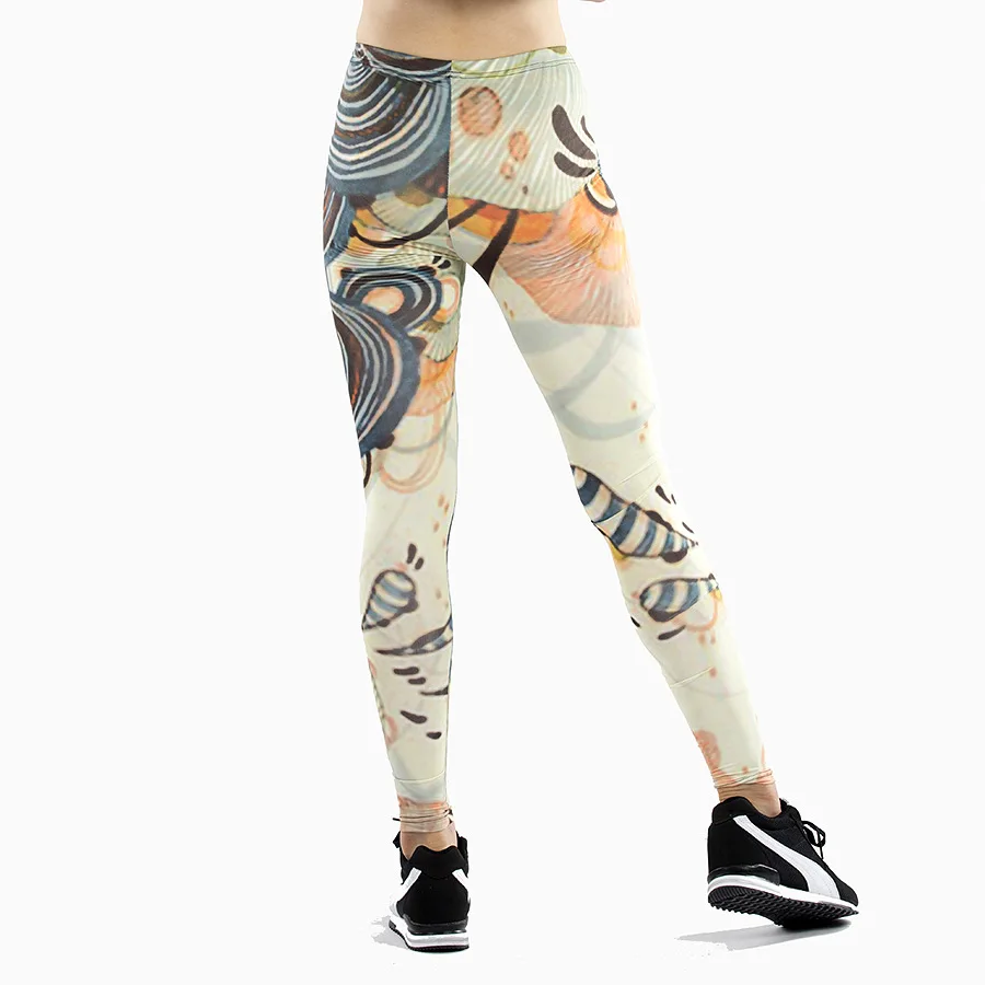 Lei-SAGLY женские сексуальные с цифровым 3d-рисунком цветочные леггинсы с цветочным узором новые модные фитнес эластичные брюки женские брюки