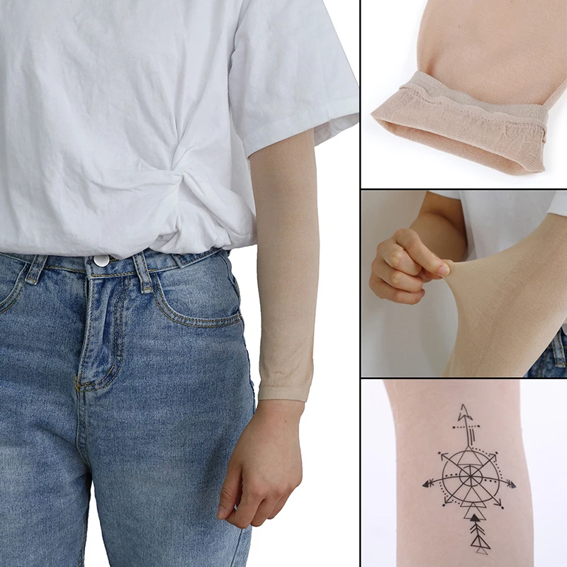 

1 pc Support Skin Color Tattoo Aftercare UV Protection Oversleev eTattoo Cover Up Compression Sleeves Bands Forearm Concealer