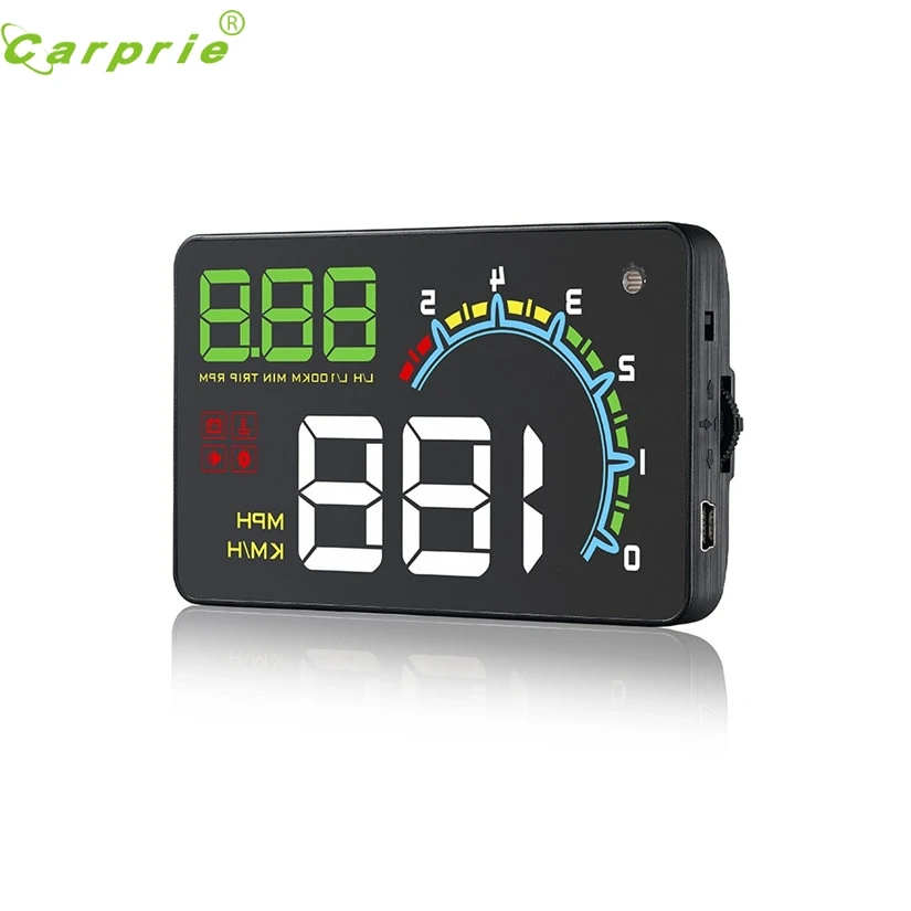 

CARPRIE HUD Headup Display Car Speed Projector Car hud Windshield Projector Head OBD2 fuel Overspeed KM/H for Toyota for BMW