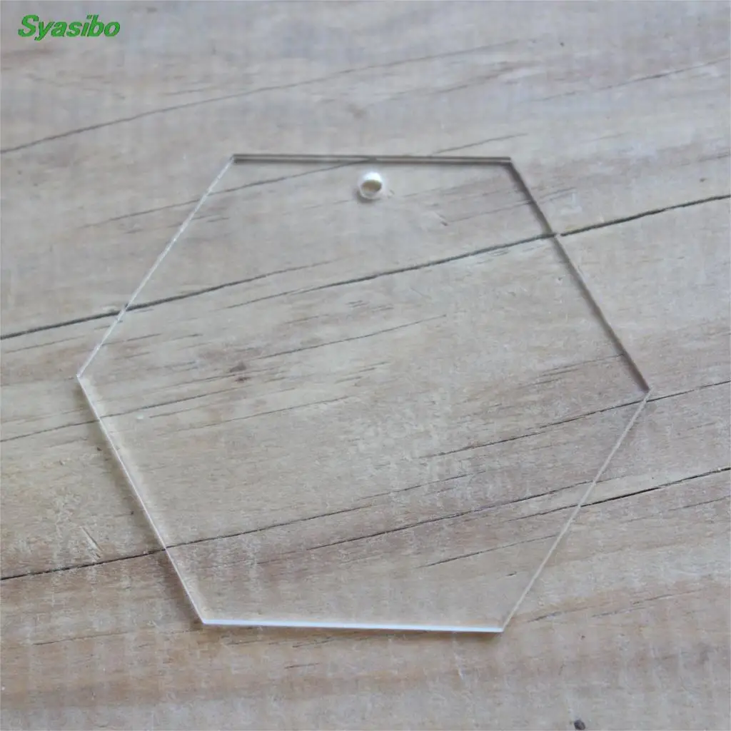 

1"/1.2"/1.5"/2"/2.5"/3 inches Blank Acrylic Hexagon Clear Keychains Party Deco Hexagon Tags Laser Cut -AC1458