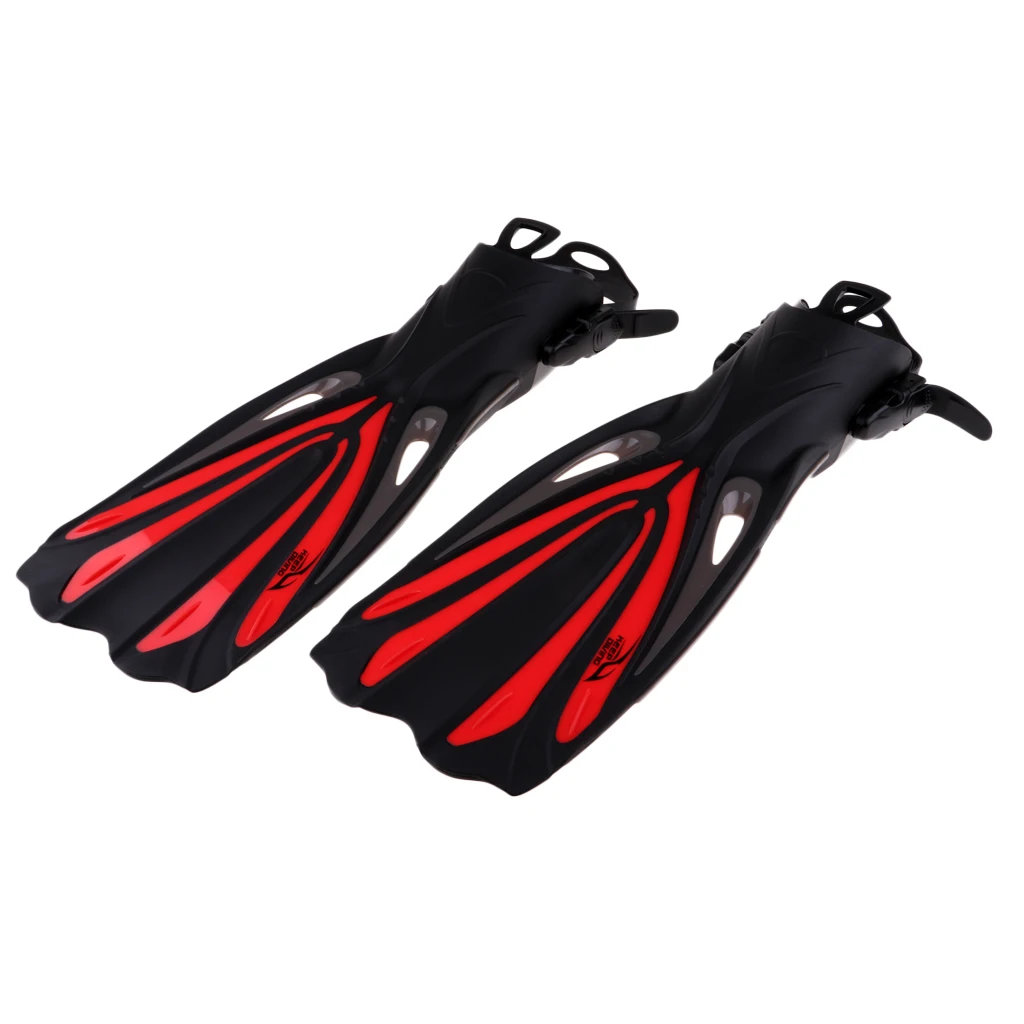 2019 MagiDeal Snorkeling Fins Scuba Diving Fins Adjustable Adult Swim Speed Fins Adjustable Fins Diving Fins Flippers