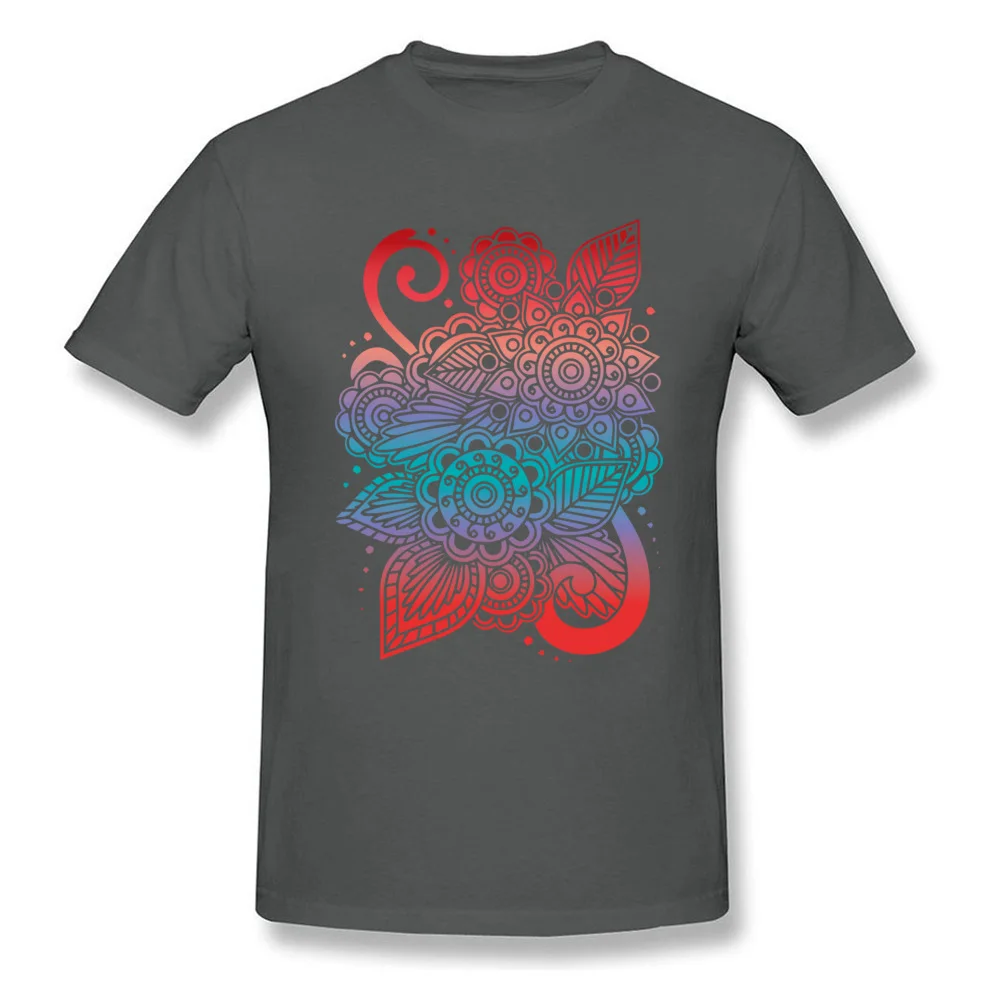 Normal Colorful Flower Ornaments Short Sleeve ostern Day Tops Shirt Newest Round Neck 100% Cotton Fabric Tee-Shirt Mens T Shirt Colorful Flower Ornaments carbon