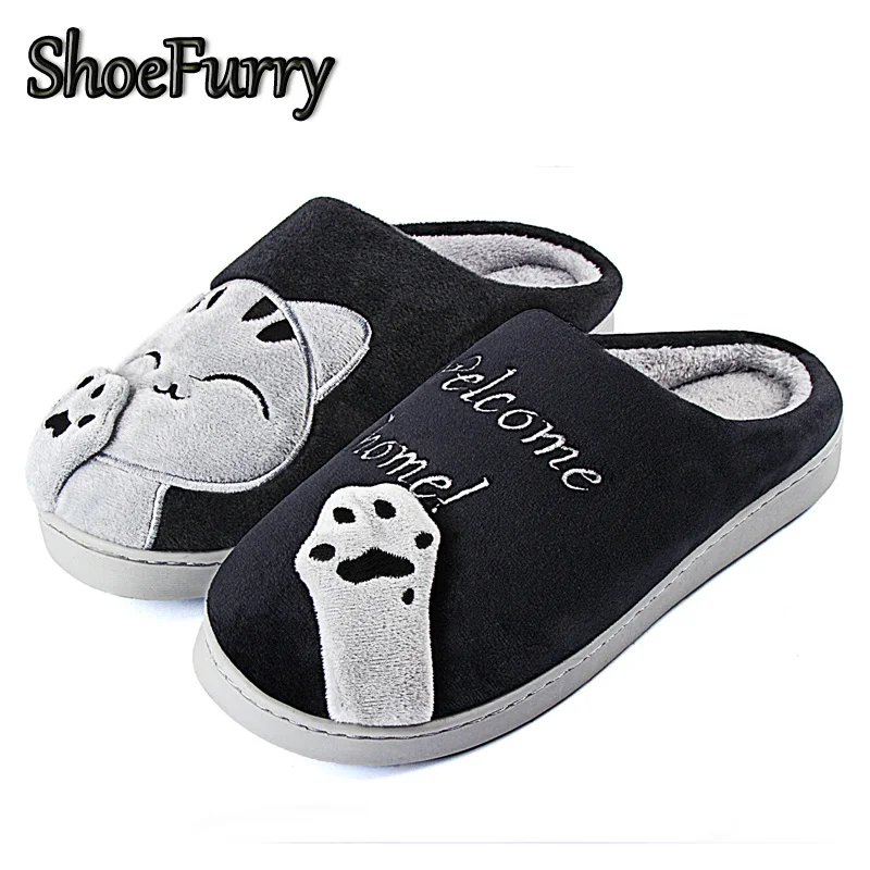 Меховые домашние тапочки ShoeFurry хлопковая обувь мужские зимние 2019 с мультяшным