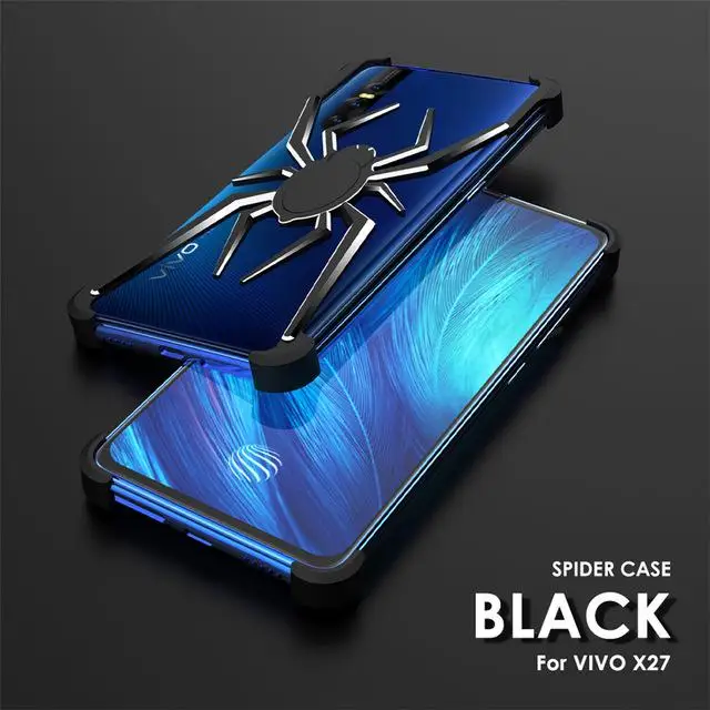 R-just для Vivo X27 Spider металлический корпус противоударный алюминиевый сплав бампер чехол для Vivo X27 - Цвет: Черный