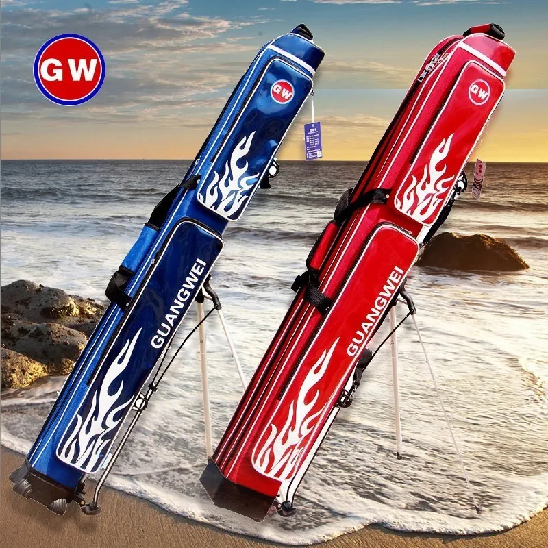

125cm Waterproof Fishing Rod Bag Multi-function Large Capacity Kit 3 Layer Hard Shell Tripod Backpack Accessories Pole Storage