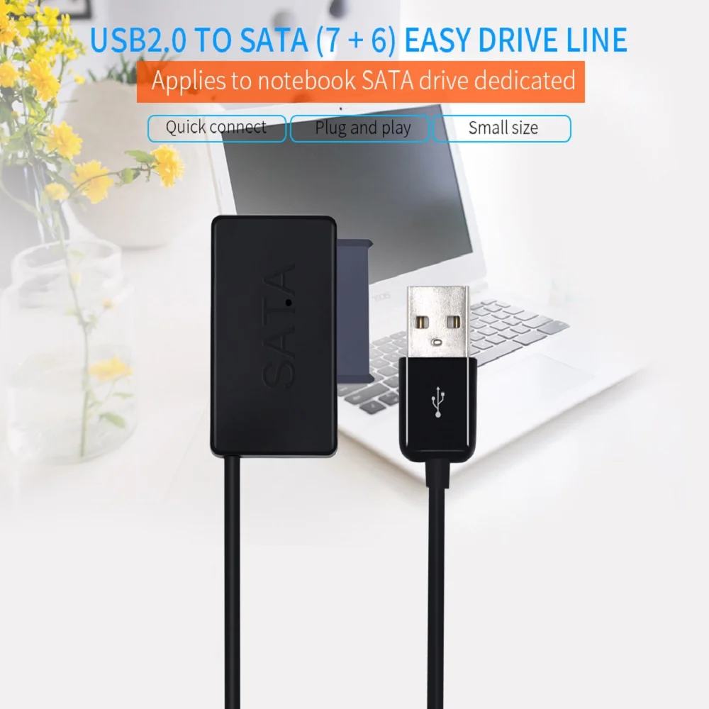 TISHRIC 7 + 6 13PIN SATA к USB 2 0 адаптеру для ноутбука 5 дюймов HDD SSD DVD жесткий диск/привод
