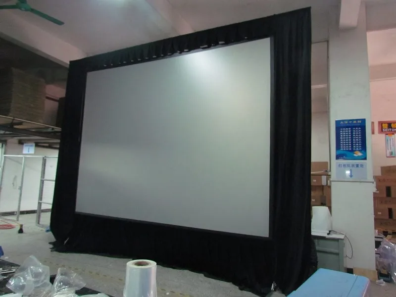 

180" 16:9 fast fold front and rear projection screen back & sideways diagonal support frame full drape surround and mobile case