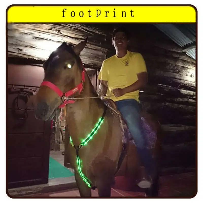 Светодиодный лошадь Halters нагрудный ремень оборудование для верховой езды ночной Видимый лошадь уздечка Холтер Детская безопасность передач в ночное оборудование для лошади