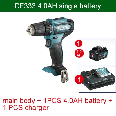 Япония Makita DF333 Аккумуляторный шуруповерт 12V литиевая батарея ручная дрель многофункциональный бытовой отвертка 1700 ОБ/мин 30/14N. М - Цвет: 4.0AH single battery