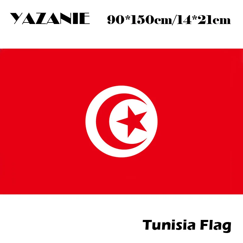 YAZANIE 90x150 см Бесплатная доставка флаг Туниса 3ft x 5ft висящий полиэстер Стандартный