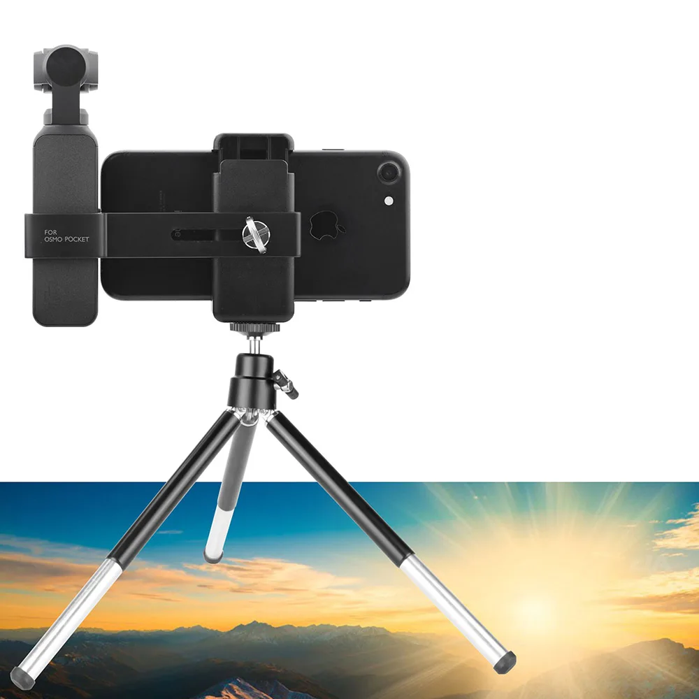 

Mobile Phone Fixed Clip with Tripod Support Bracket Mount for DJI Osmo Pocket Handheld Gimbal Stabilizer Folding Desktop Stand