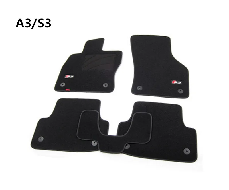 

A Set Black A3 PP Suede Car Foot Mats Front & Rear Carpet Mat For New A3 S3