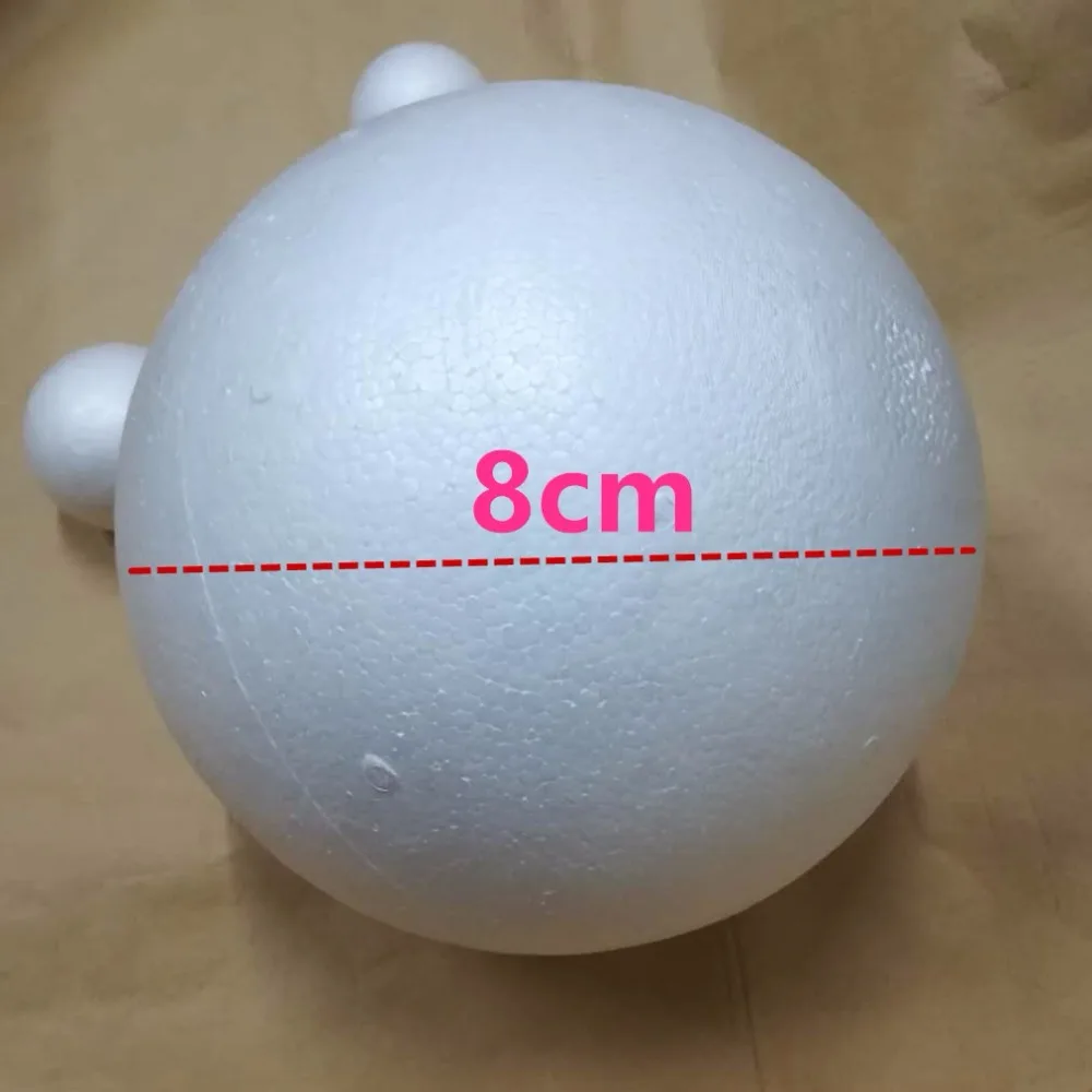 8cm 18pcs White Modelling Foam Balls Craft Polystyrene Styrofoam