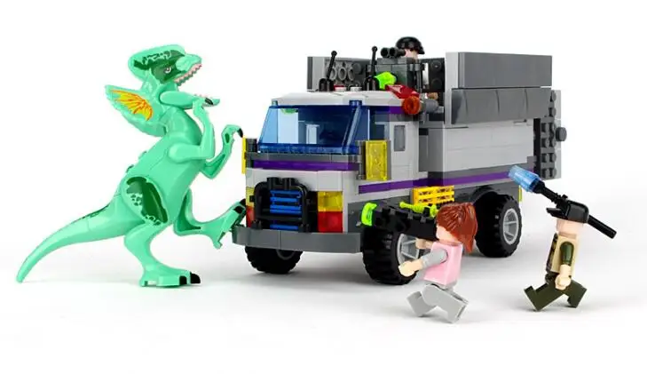 TS8004 Diplodocus Dinosaur Pursuit Hunting Vehicle Jurassic Dinosaur World Bricks Building Block Toys Compatible With Legoings