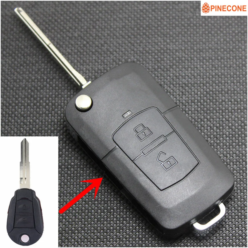 

PINECONE Key Shell for JAC REFIN Car Key Case Styling 2 Button Uncut Left Groove Blade Remote Car Key Fob Casing 1 PC