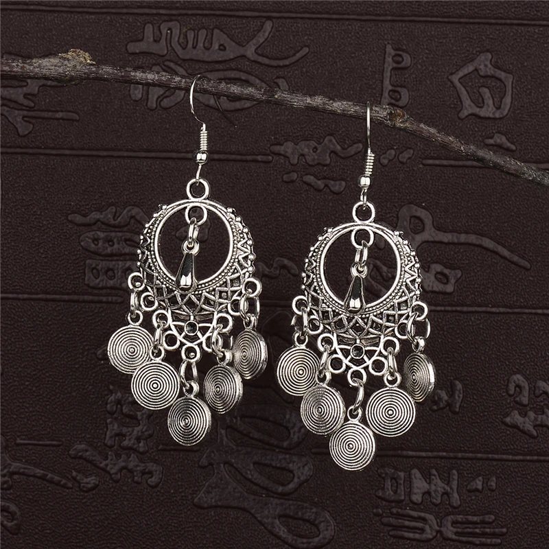 Женские этнические круглые серьги подвески Jhumka Jhumki винтажные женские свисающие