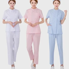Женская медицинская одежда для медсестер, хирургические костюмы для больниц, униформа для медсестер, для салона красоты, Женское пальто с коротким рукавом+ штаны