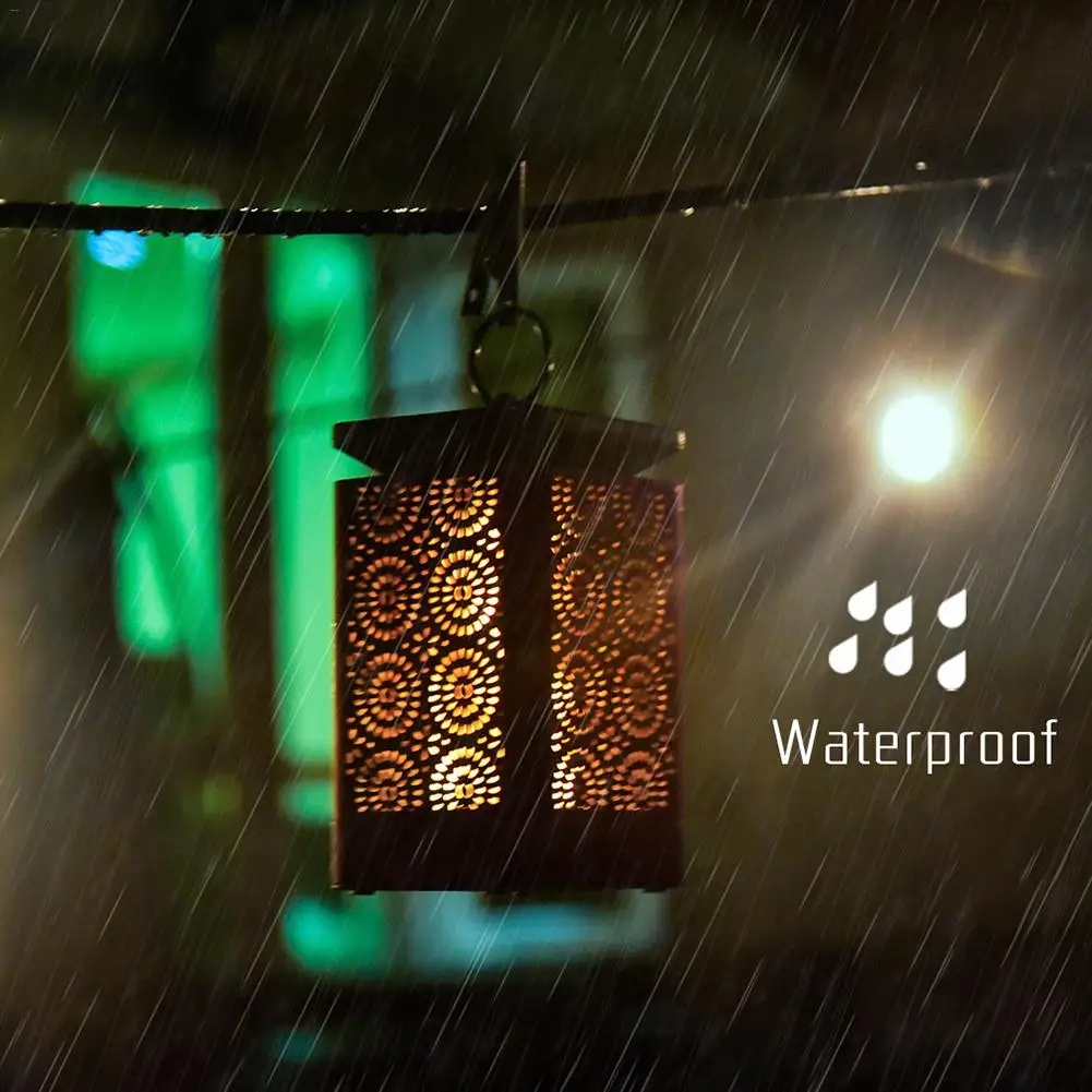 

Solar Lantern Lights Dancing Flame Waterproof Outdoor Hanging Lantern Solar Powered Umbrella LED Night Decorative for Garden