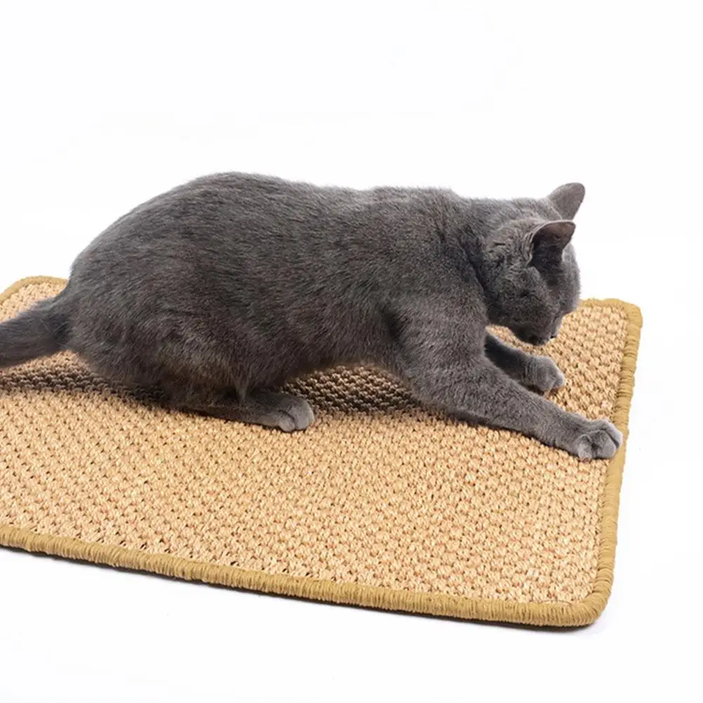 Сизаль Когтеточка для кота доска кошка еда спальный дышащий коврик подушка для пола ковер кошки кровать игрушка, для когтей принадлежности для ухода случайный цвет