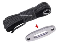 Free Shipping Black3/16″*50ft ATV Winch Line&4000lbs Rope Fairlead, Rope for Winch Accessaries,Synthetic Winch Cable Rope