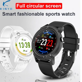 

2019 Round color screen 1.3 inch heart rate tracker smartband ip67 watch band fitness tracker smart bracelet watch for men women