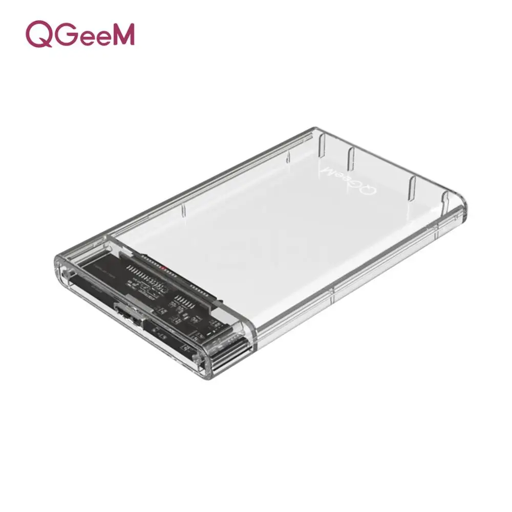 QGeeM HDD корпус 2,5 дюймов SATA на USB 3,0 SSD адаптер Коробка для жесткого диска для samsung Seagate SSD 1 ТБ 2 ТБ внешний HDD Чехол - Цвет: USB 3.0 MICRO B