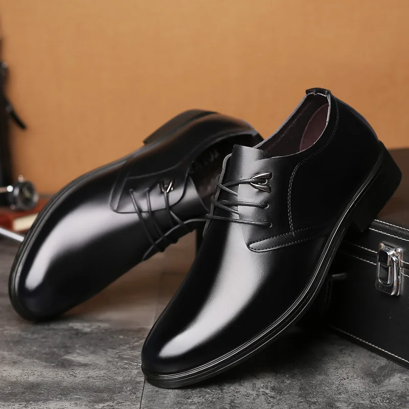 Misalwa/ мужские кожаные туфли-оксфорды; большие размеры; деловая обувь для отдыха; модельные туфли в стиле дерби; коричневые мужские Классические Вечерние туфли на плоской подошве с круглым носком