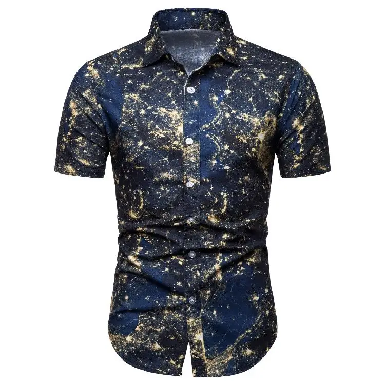 

Short sleeve Shirt Floral Leisure Hawaiian Blouse Men Fashion Loose New model Shirts Summer