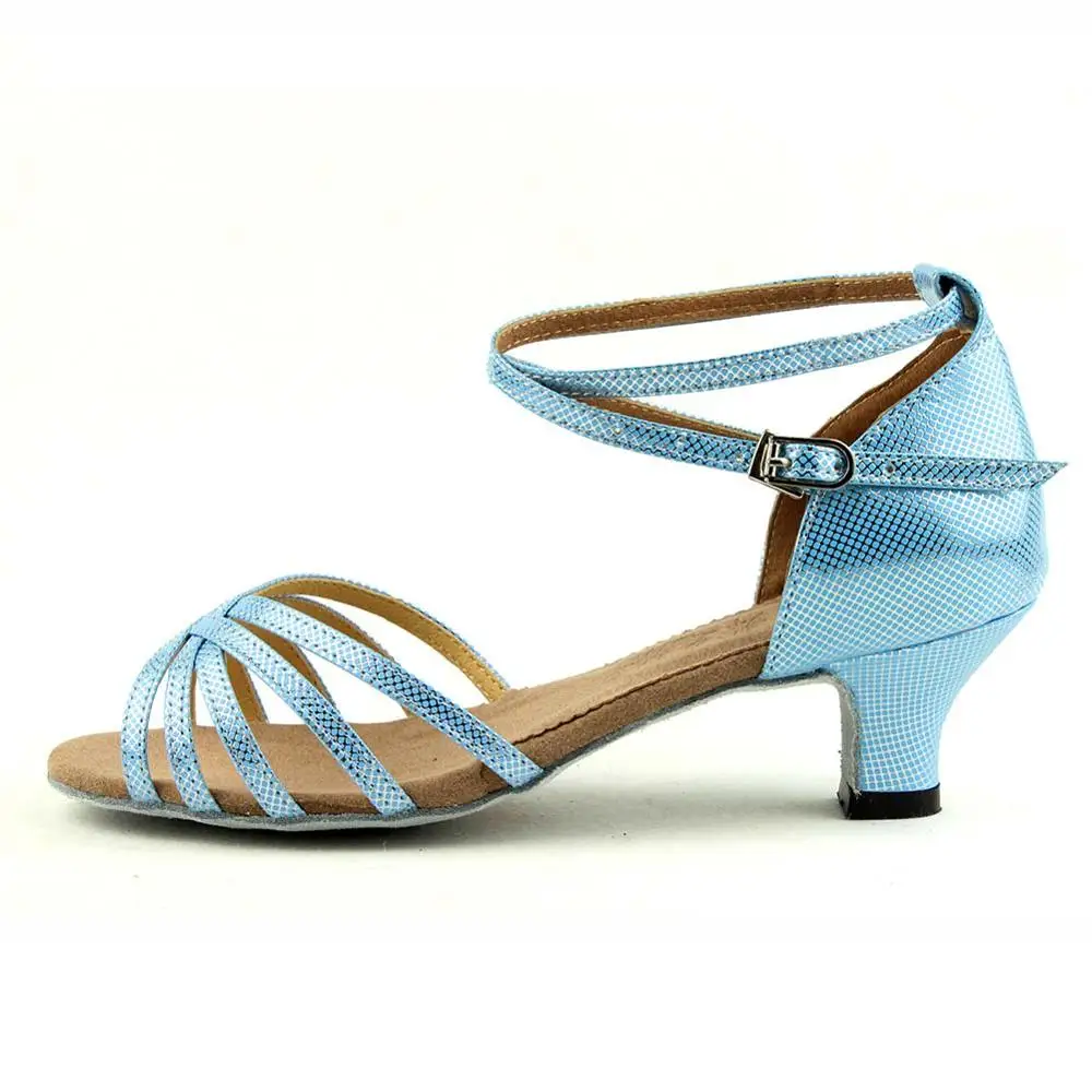 Бальные новые профессиональные латинские танцевальные туфли для детей/женщин/девочек/дам/детей Танго и сальса квадратный каблук домашние танцевальные туфли - Цвет: Blue