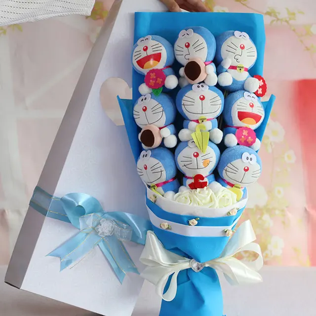 2016 9 blue doraemon jingle cat artificial roses flowers bouquet wedding decor 2016 9 blue doraemon jingle cat artificial roses flowers bouquet wedding decor
