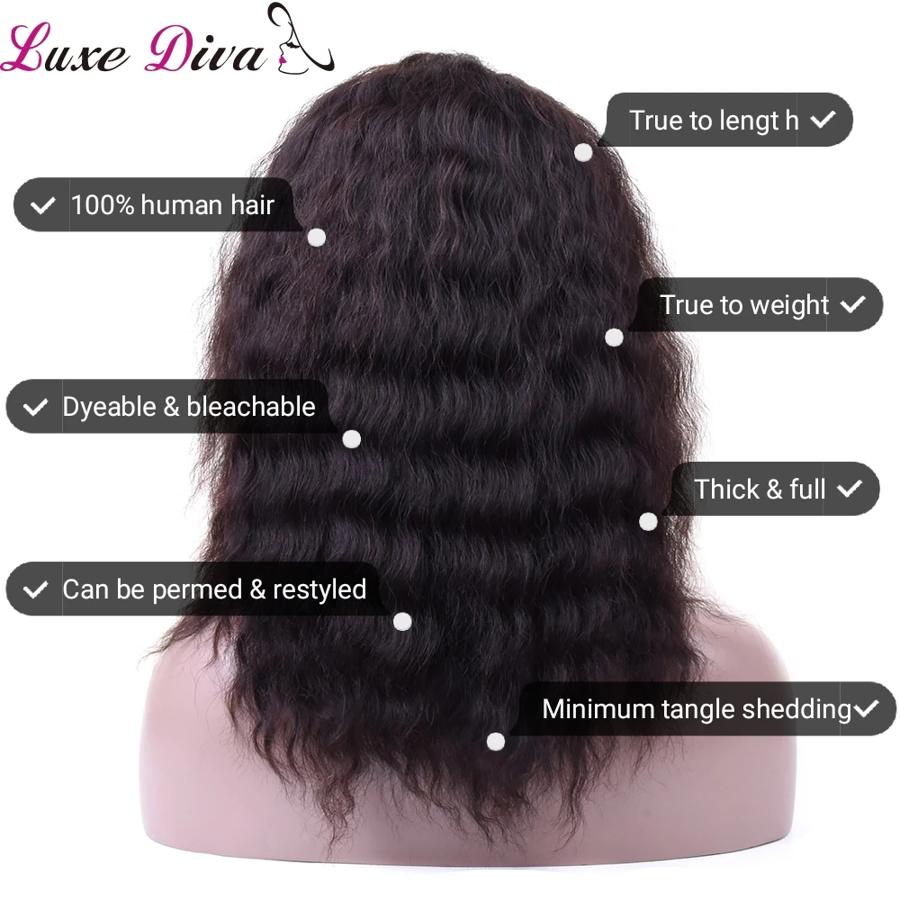 Luchediva фронтальные человеческие волосы парики для черных женщин Remy перуанские
