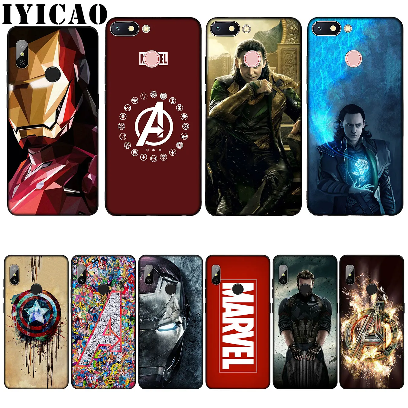 

IYICAO Deadpool Iron Man Marvel Avengers Silicone Soft Case for Xiaomi Redmi 6A 5A Note 7 4 4X 5 Plus 6 Pro Black TPU Cover