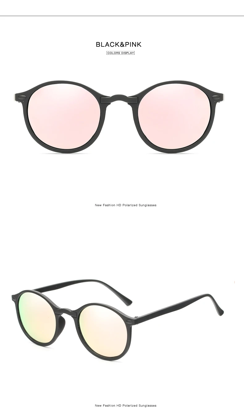 Винтажные женские солнцезащитные очки круглые очки поляризованные солнцезащитные очки мужские зеркальные очки вождения антибликовые