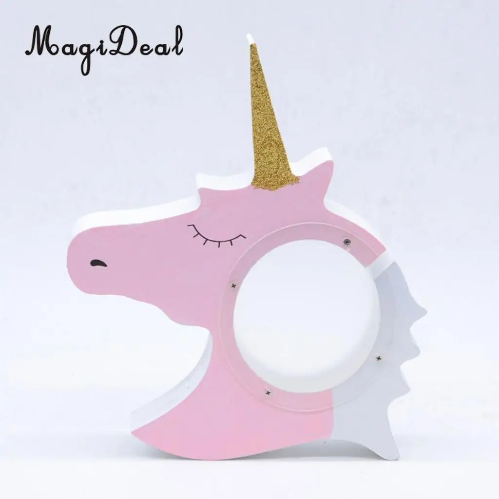 Cute Unicorn Style Baby Child Christmas Gift Wooden Cartoon Coin Bank Money Boxes Piggy Bank For Kids Birthday Gift Decor