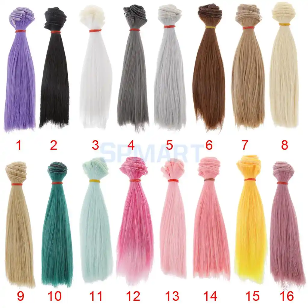 2pcs 15x100cm DIY Wig Straight Hair for 1/3 1/4 /16 BJD Dolls Accessory 2pcs 15x100cm DIY Wig Straight Hair for 1/3 1/4 /16 BJD Dolls Accessory